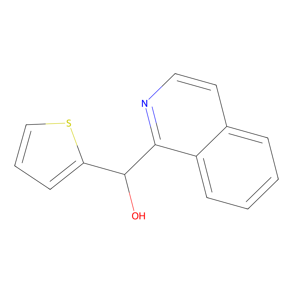 Isoquinolin-1-yl(thiophen-2-yl)methanol molecular structure, CAS 50966-58-0