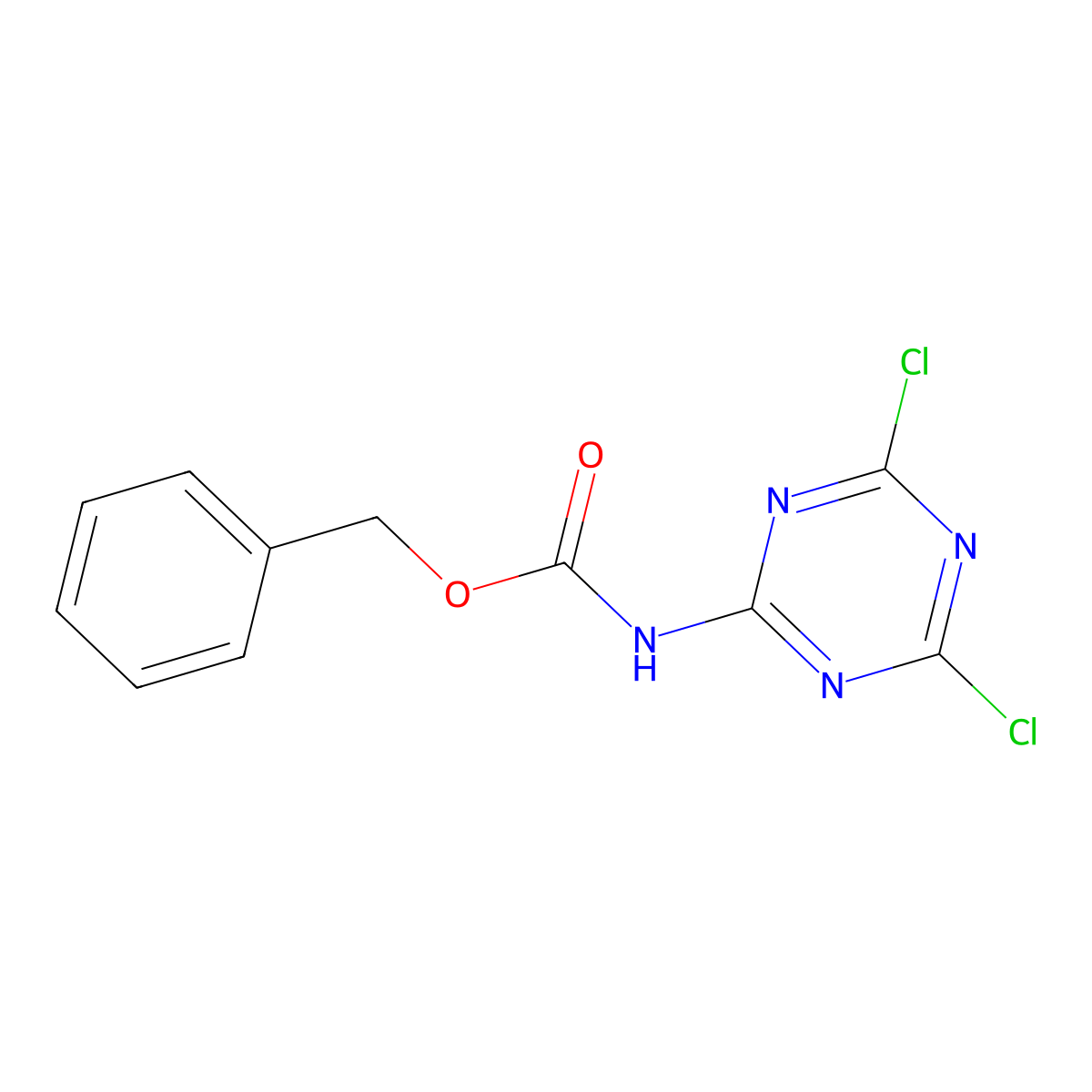 benzyl N-(dichloro-1,3,5-triazin-2-yl)carbamate molecular structure, CAS 5097-66-5