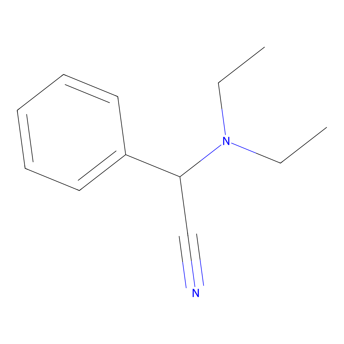 alpha-(Diethylamino)benzeneacetonitrile molecular structure, CAS 5097-99-4