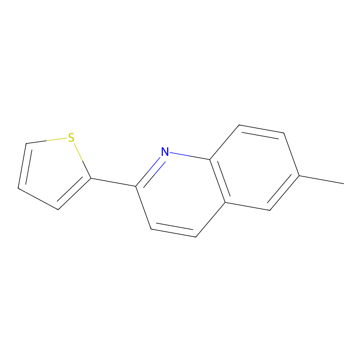 6-Methyl-2-(thiophen-2-yl)quinoline molecular structure, CAS 50971-34-1