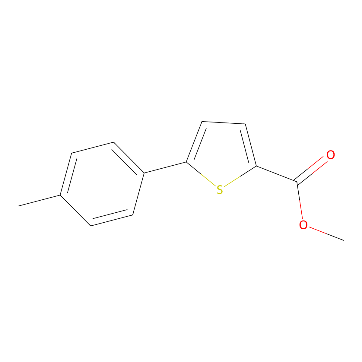 Methyl 5-p-tolylthiophene-2-carboxylate molecular structure, CAS 50971-49-8
