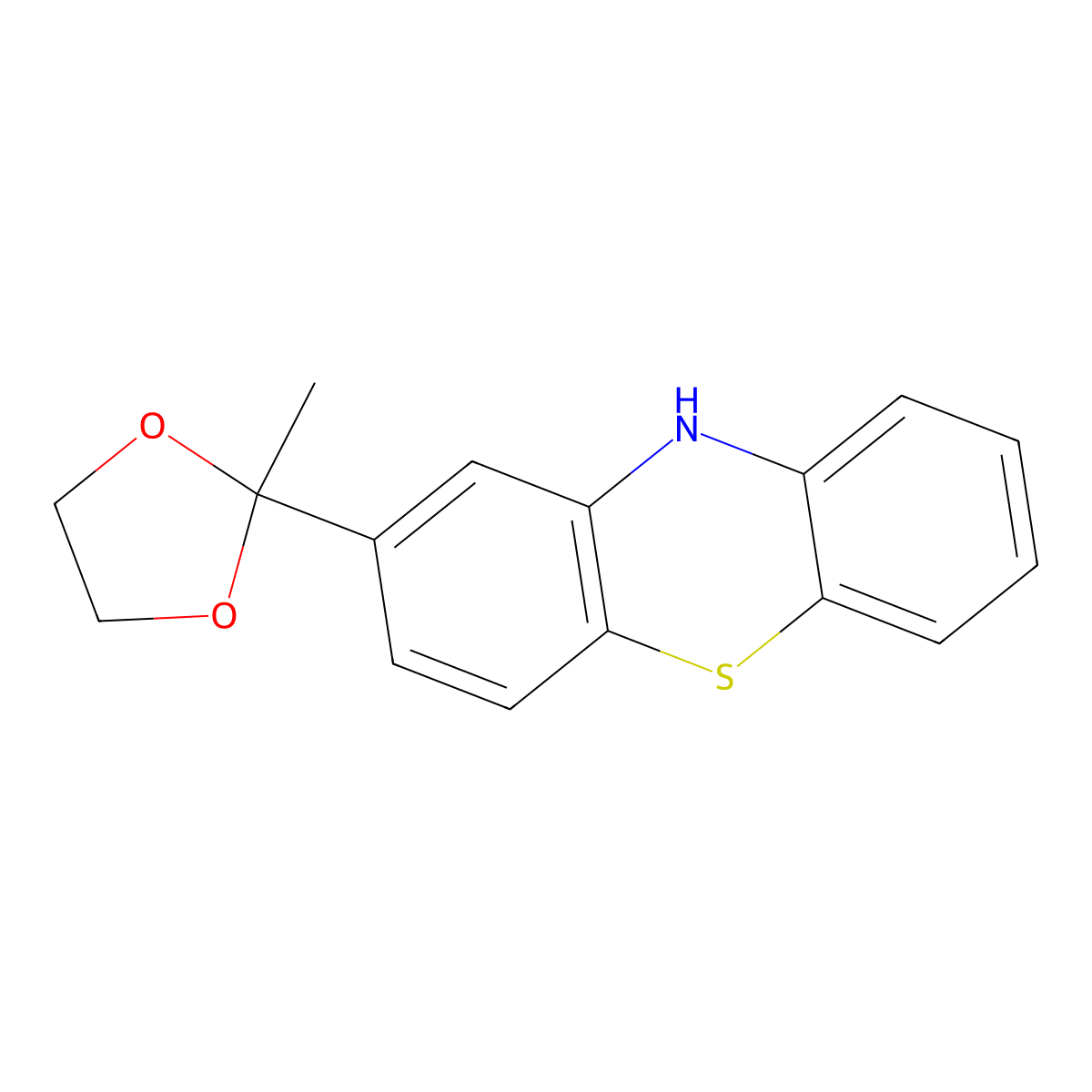 2-(2-Methyl-1,3-dioxolan-2-yl)-10H-phenothiazine molecular structure, CAS 50971-92-1