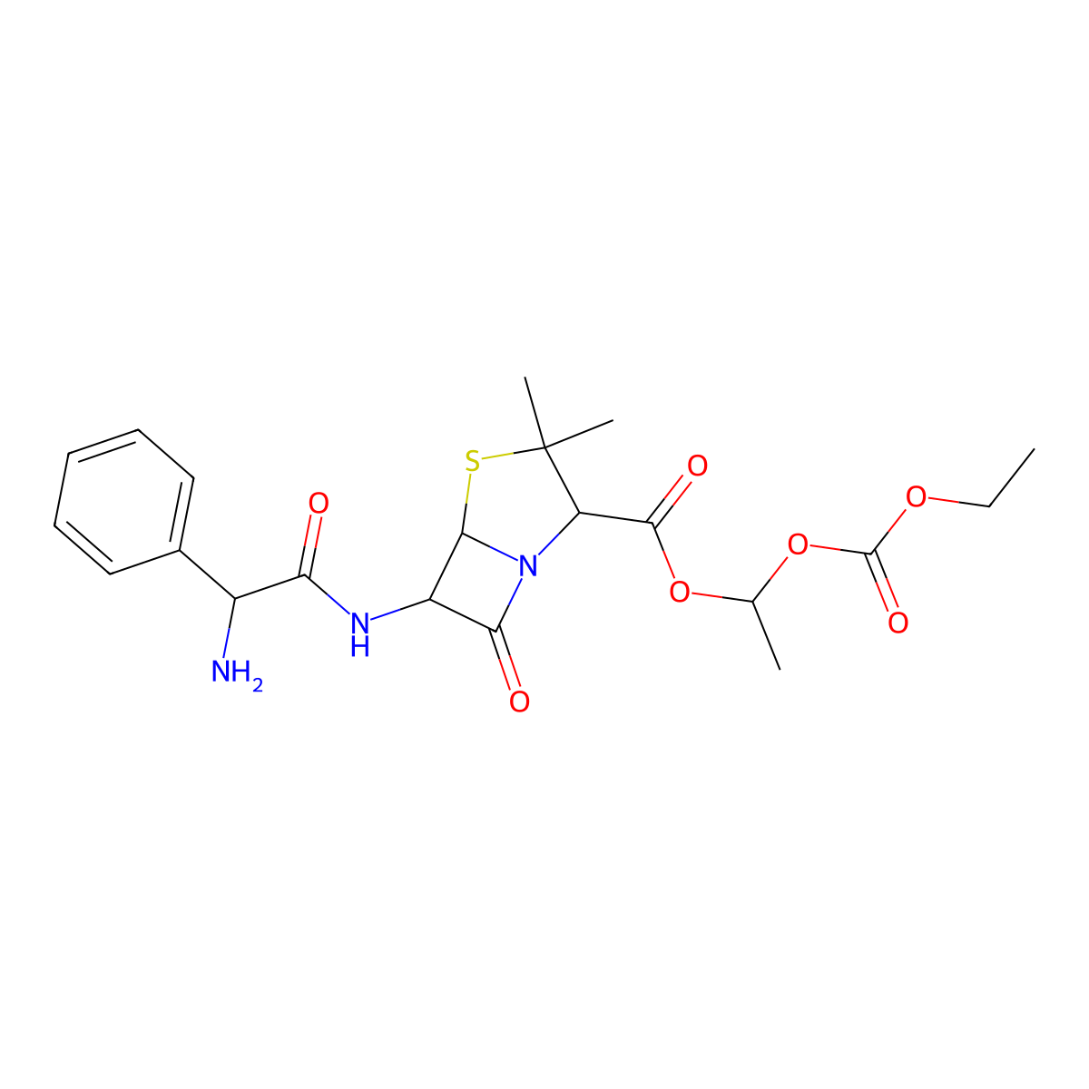 Bacampicillin molecular structure, CAS 50972-17-3