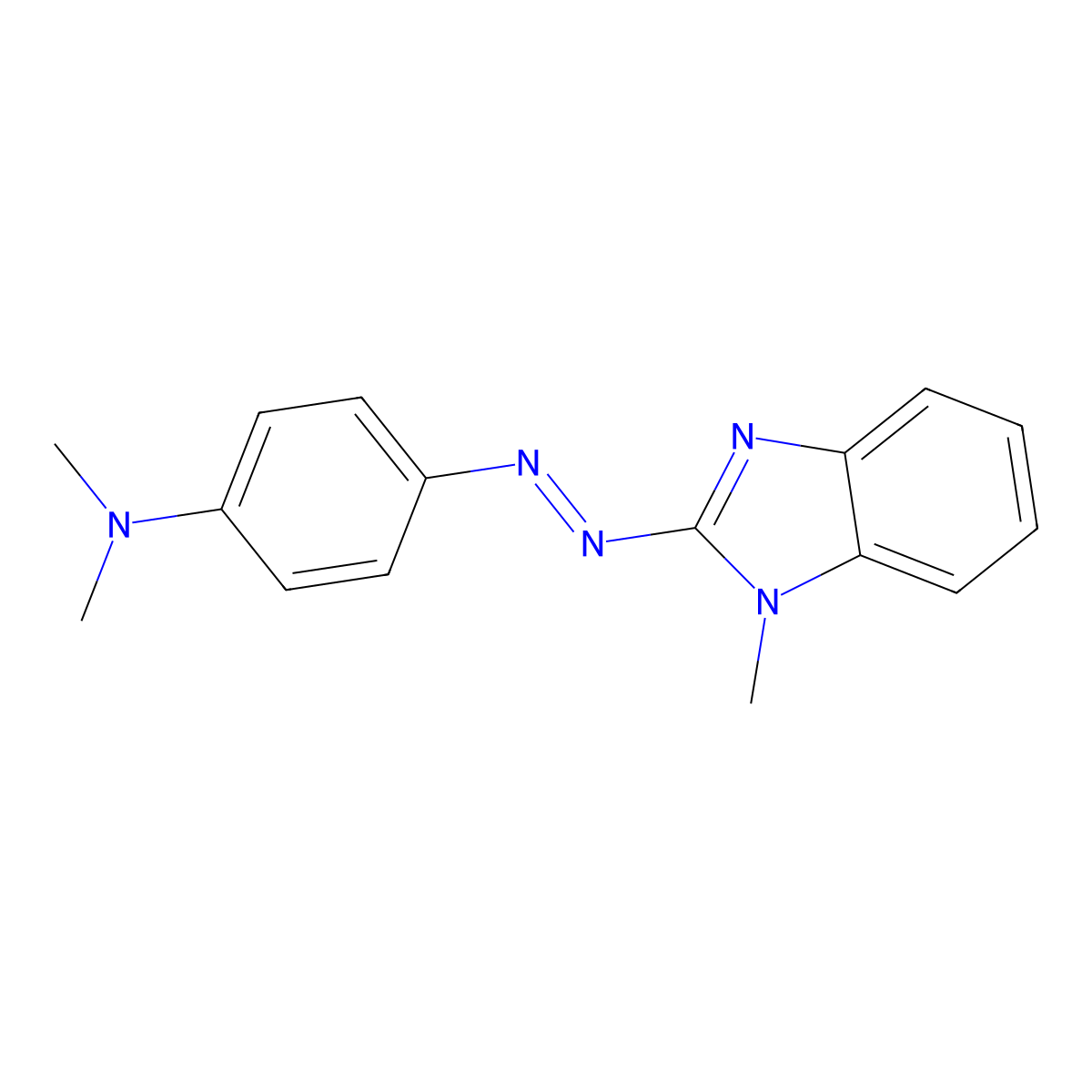 N,N-dimethyl-4-[(1-methylbenzimidazol-2-yl)diazenyl]aniline molecular structure, CAS 50972-33-3