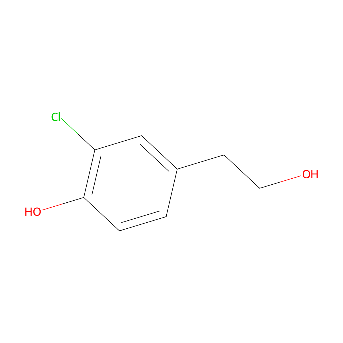 2-Chloro-4-(2-hydroxyethyl)phenol molecular structure, CAS 50972-63-9