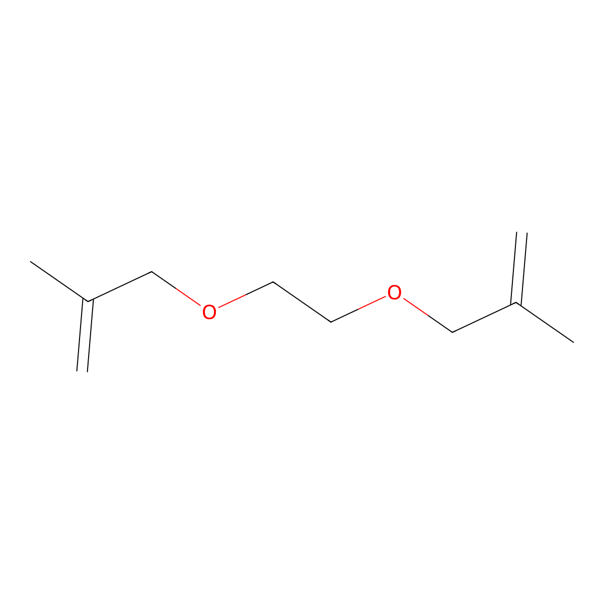 3,3'-(1,2-Ethanediylbis(oxy))bis(2-methylpropene) molecular structure, CAS 50975-38-7