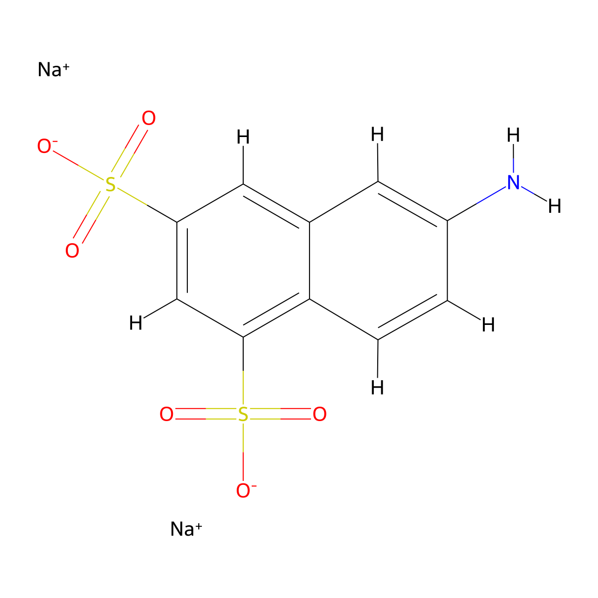 1,3-Naphthalenedisulfonic acid, 6-amino-, sodium salt (1:2) molecular structure, CAS 50976-35-7
