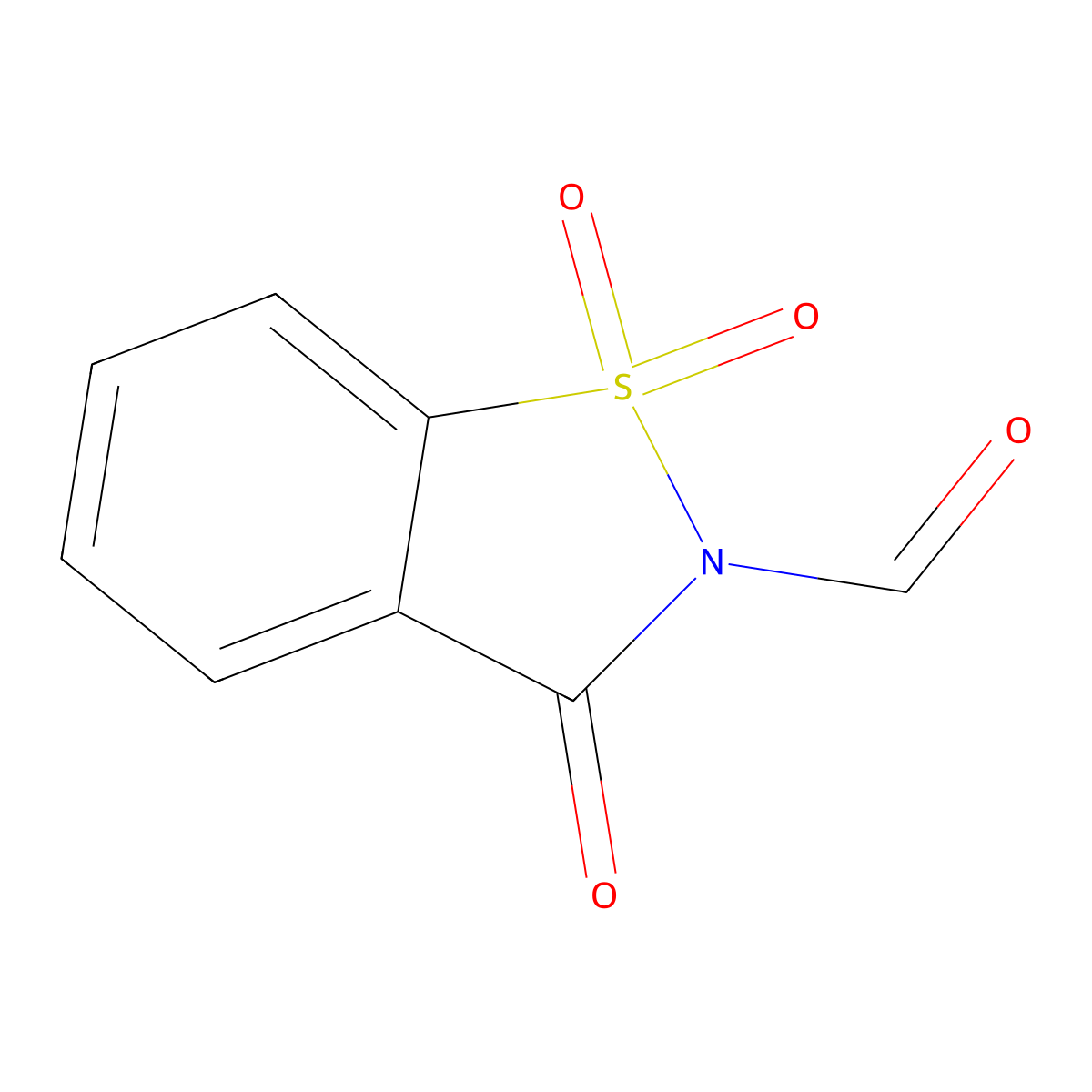 1,1,3-Trioxo-1,3-dihydro-2H-1lambda~6~,2-benzothiazole-2-carbaldehyde molecular structure, CAS 50978-45-5
