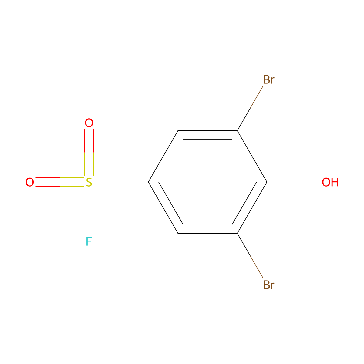 3,5-Dibromo-4-hydroxybenzene-1-sulfonylfluoride molecular structure, CAS 50978-70-6