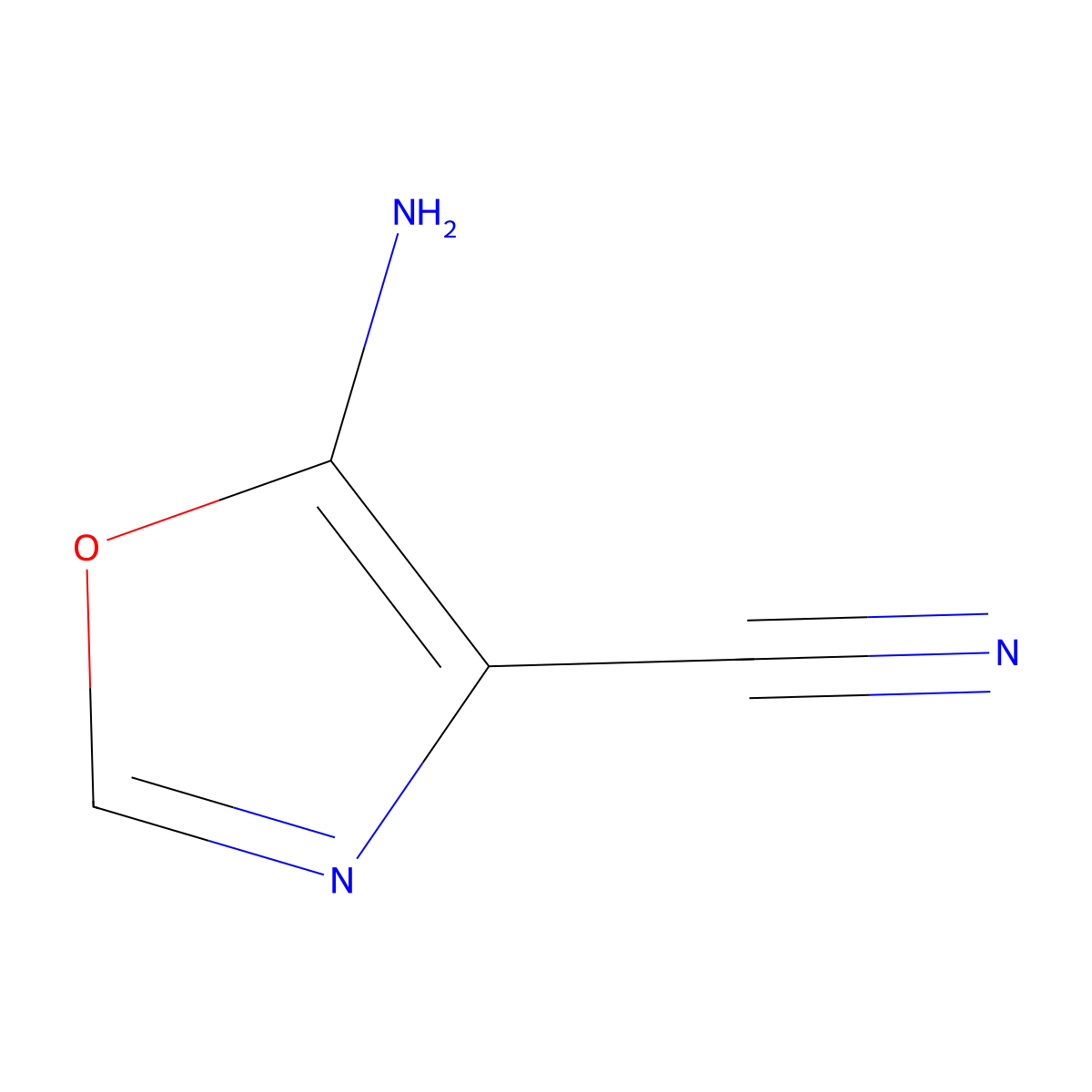 5-Amino-1,3-oxazole-4-carbonitrile molecular structure, CAS 5098-15-7