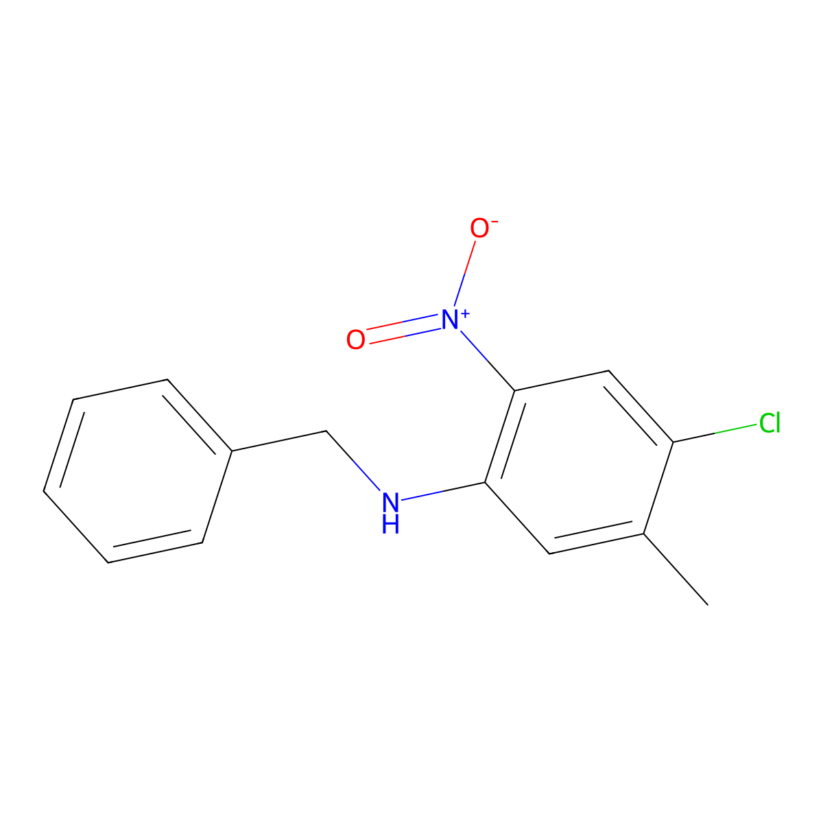 N-Benzyl-4-chloro-5-methyl-2-nitroaniline molecular structure, CAS 5098-21-5