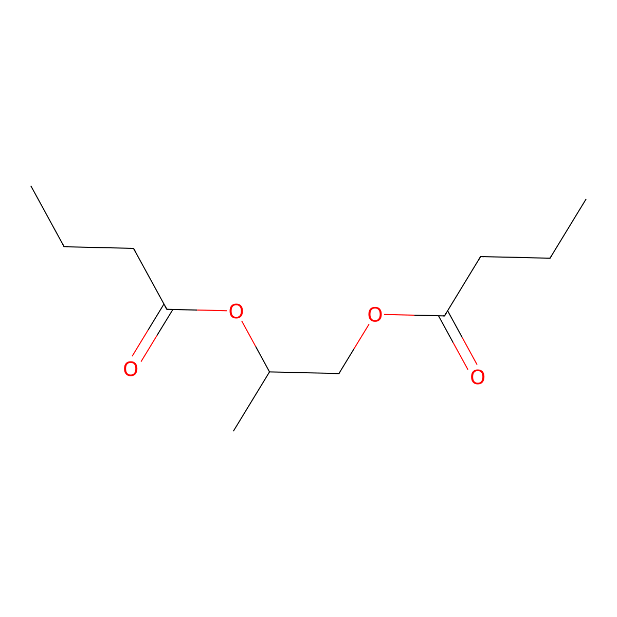Propylene glycol dibutyrate molecular structure, CAS 50980-84-2