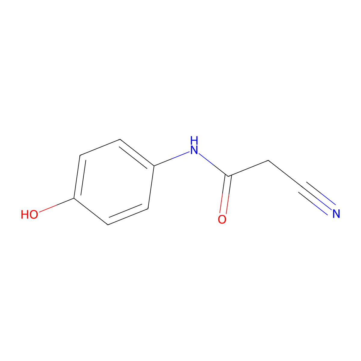 2-Cyano-N-(4-hydroxyphenyl)acetamide molecular structure, CAS 50982-67-7
