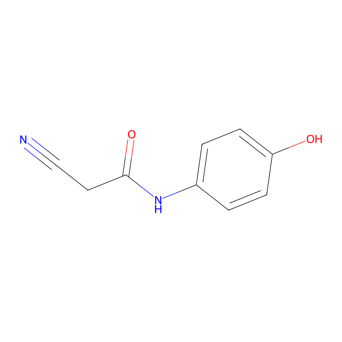 2-Cyano-N-(4-hydroxyphenyl)acetamide molecular structure, CAS 50982-67-7