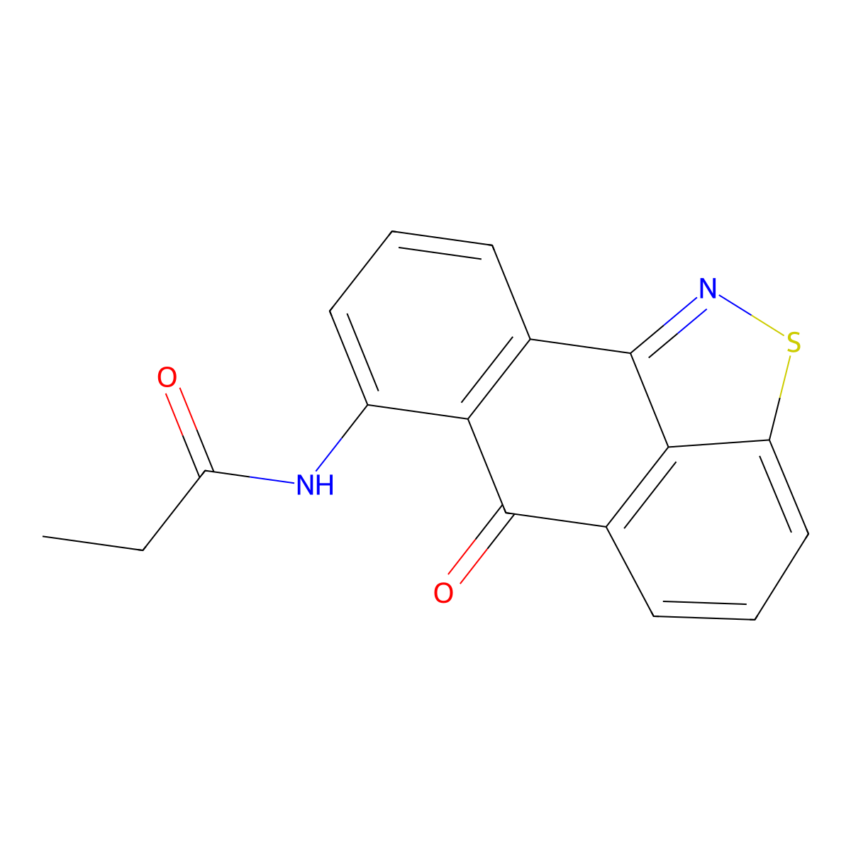 Propanamide, N-(6-oxo-6H-anthra[9,1-cd]isothiazol-7-yl)- molecular structure, CAS 50988-02-8