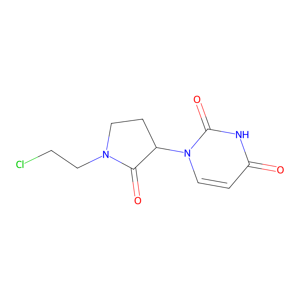 1-[1-(2-Chloroethyl)-2-oxopyrrolidin-3-yl]pyrimidine-2,4-dione molecular structure, CAS 50992-34-2