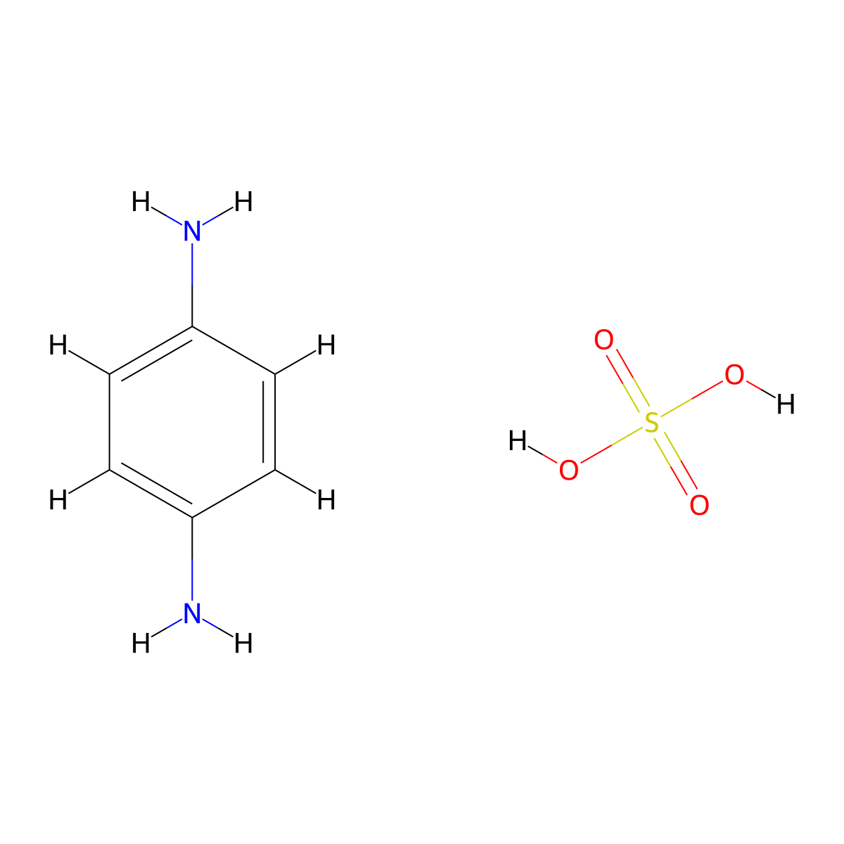 1,4-Benzenediamine sulfate molecular structure, CAS 50994-40-6