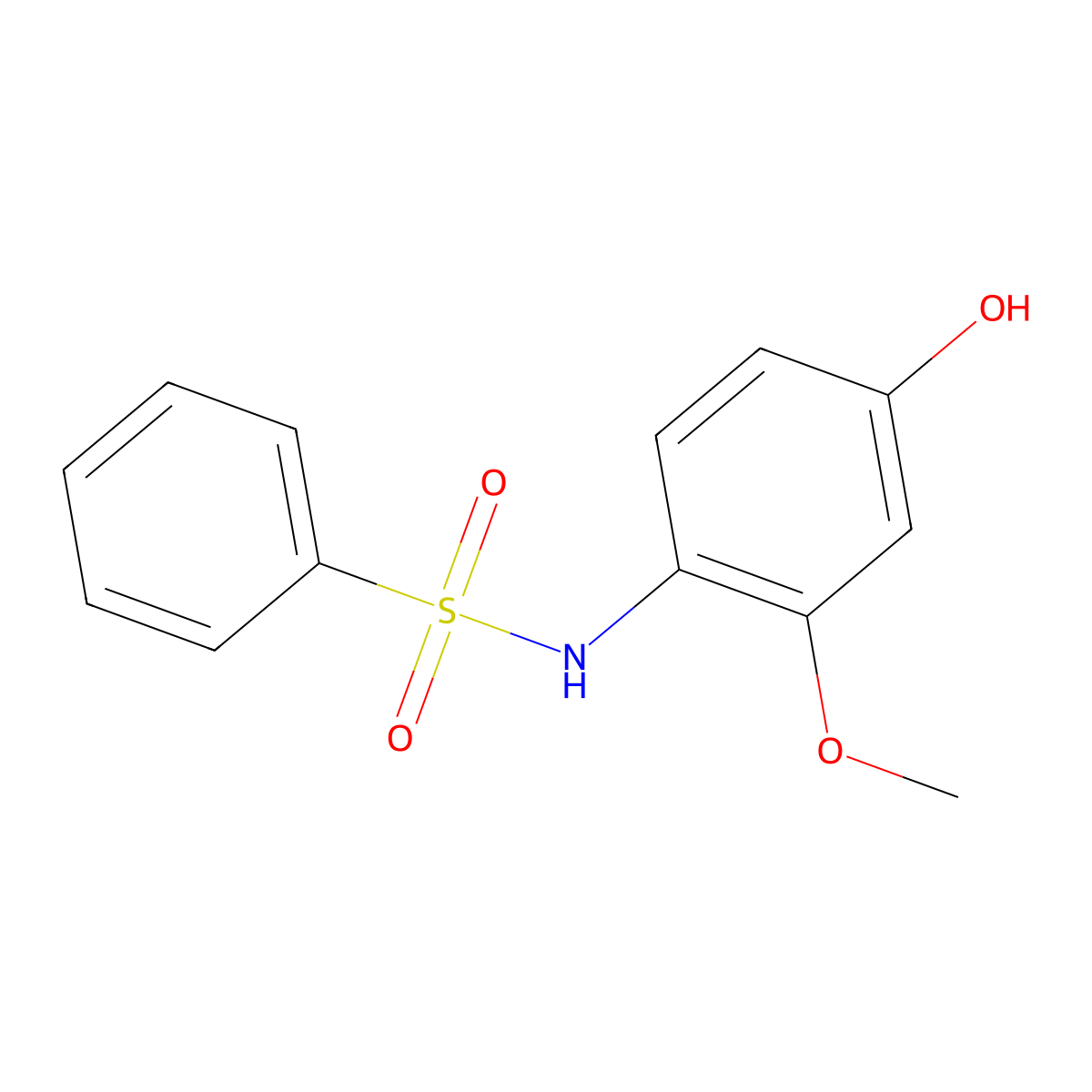 N-(4-hydroxy-2-methoxyphenyl)benzenesulfonamide molecular structure, CAS 50994-50-8