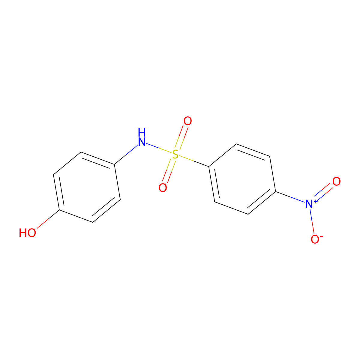 N-(4-hydroxyphenyl)-4-nitrobenzenesulfonamide molecular structure, CAS 50994-51-9