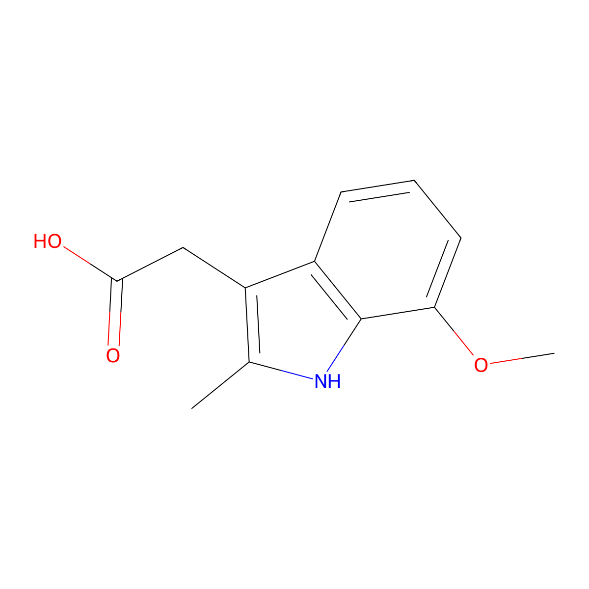 (7-Methoxy-2-methyl-1H-indol-3-yl)-acetic acid molecular structure, CAS 50995-52-3