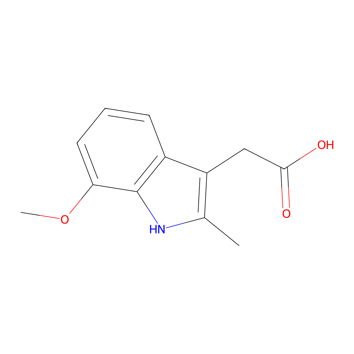 (7-Methoxy-2-methyl-1H-indol-3-yl)-acetic acid molecular structure, CAS 50995-52-3