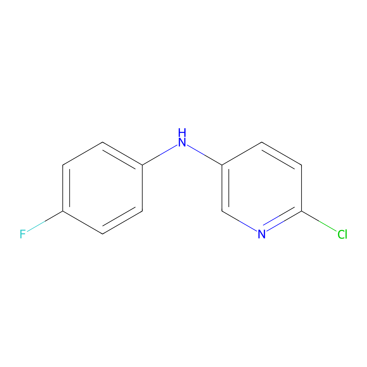 6-chloro-N-(4-fluorophenyl)pyridin-3-amine molecular structure, CAS 509953-60-0