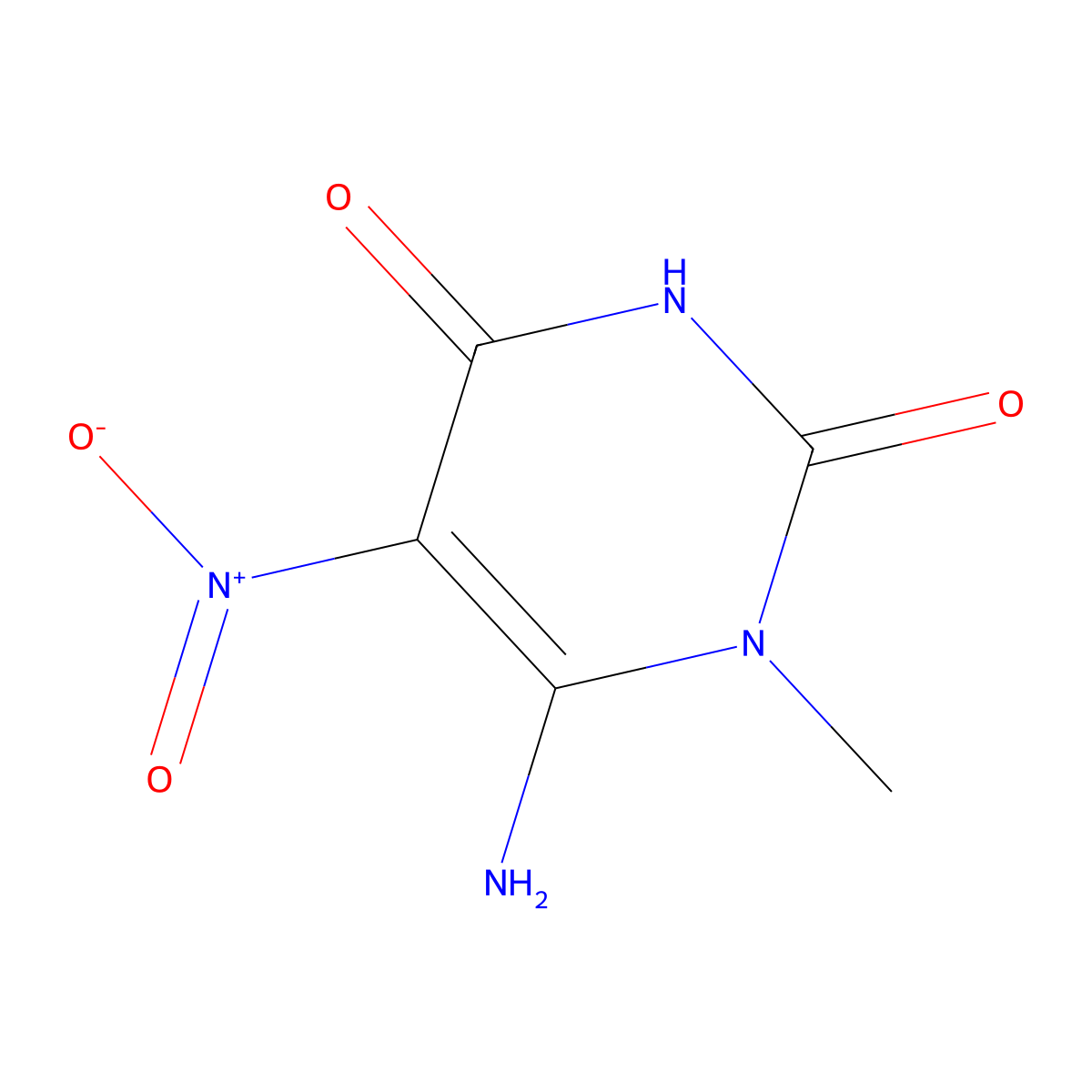 6-amino-5-(nitro)-1-methylpyrimidine-2,4(1H,3H)-dione molecular structure, CAS 50996-12-8