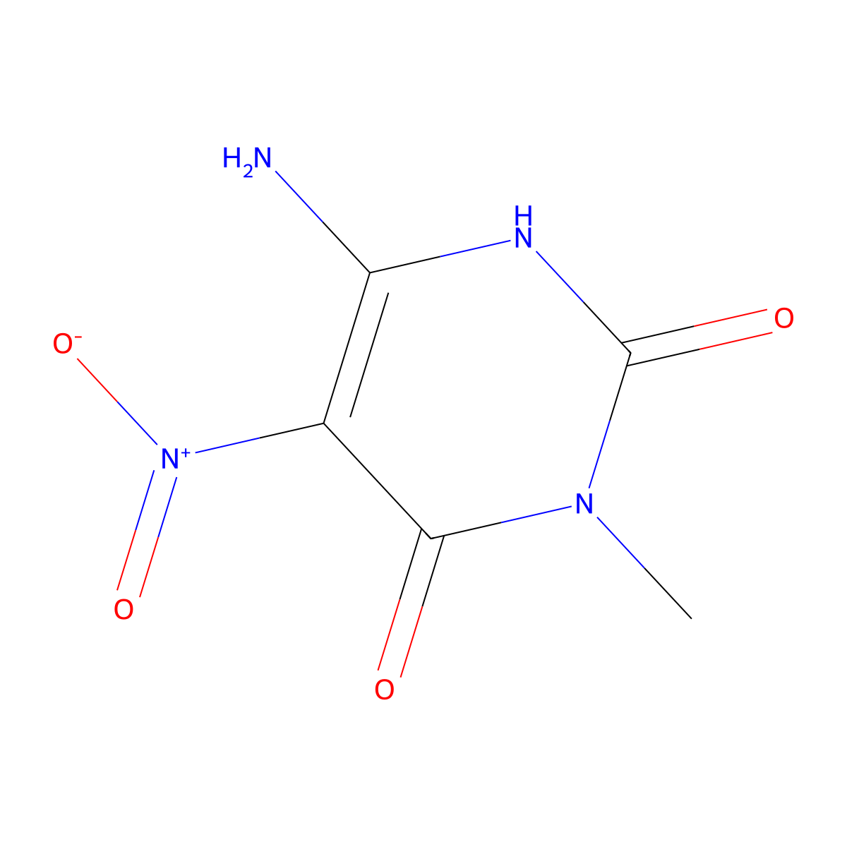 6-amino-3-methyl-5-nitro-1H-pyrimidine-2,4-dione molecular structure, CAS 50996-14-0
