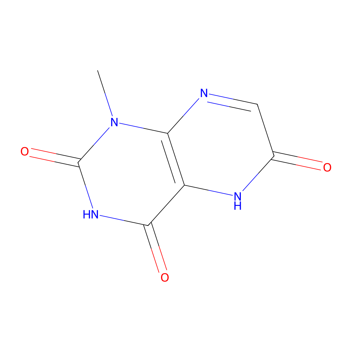 1-methyl-5H-pteridine-2,4,6-trione molecular structure, CAS 50996-37-7