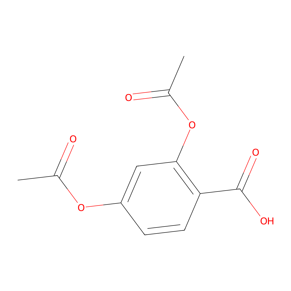 2,4-Bis(acetyloxy)benzoic acid molecular structure, CAS 51-01-4