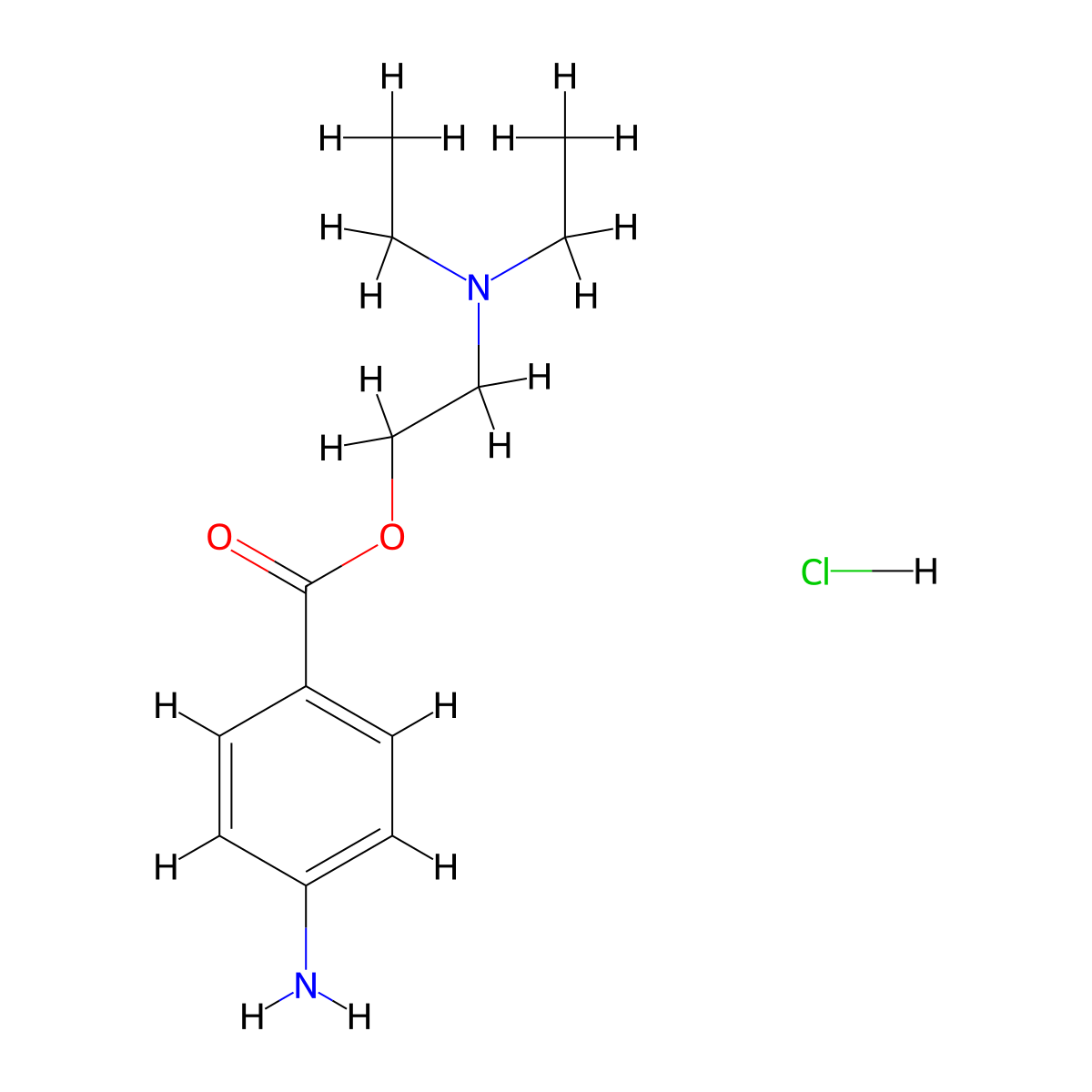 Procaine Hydrochloride molecular structure, CAS 51-05-8