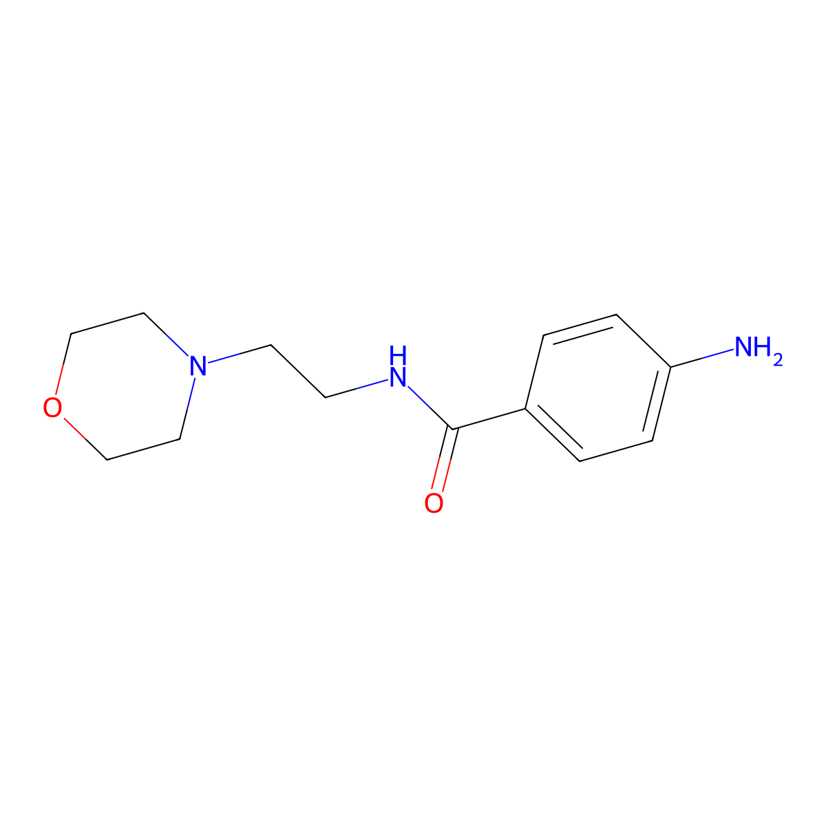 4-amino-N-[2-(morpholin-4-yl)ethyl]benzamide molecular structure, CAS 51-09-2