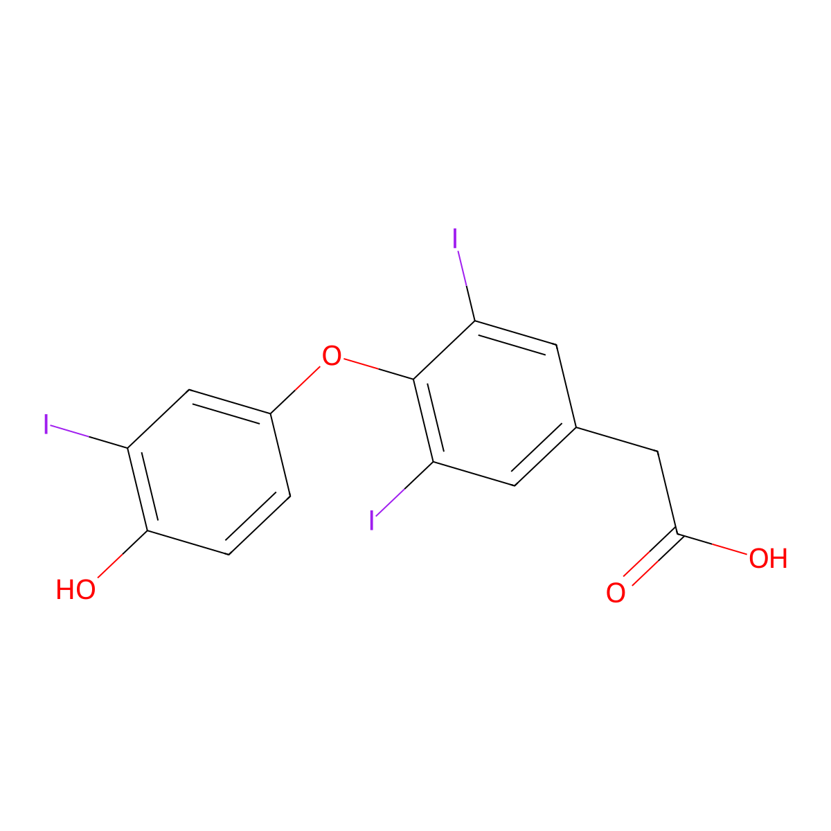 Tiratricol molecular structure, CAS 51-24-1
