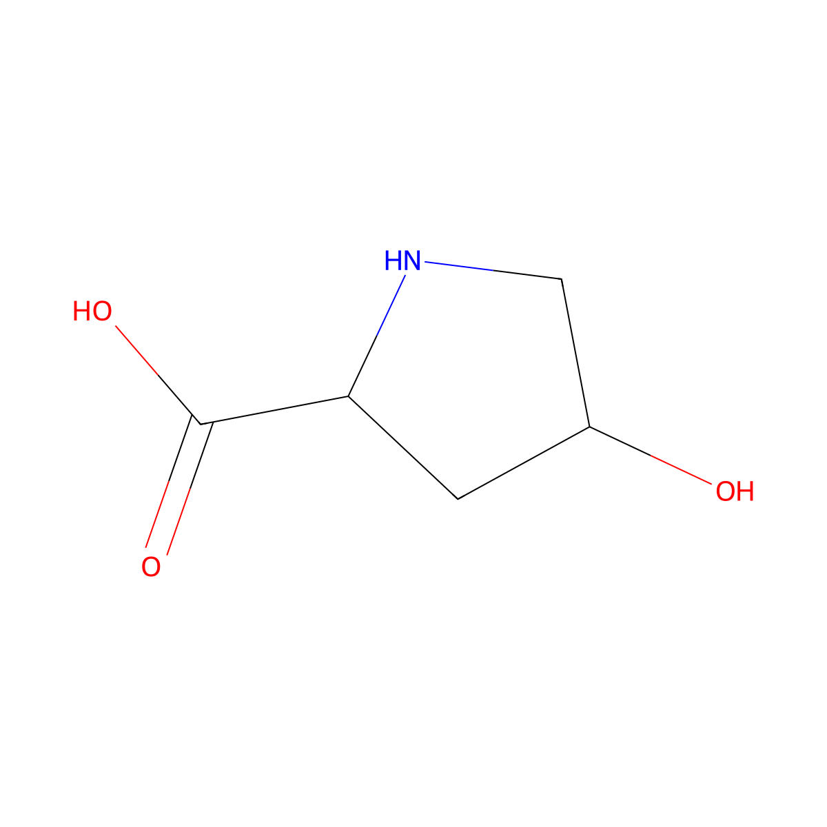 L-Hydroxyproline molecular structure, CAS 51-35-4
