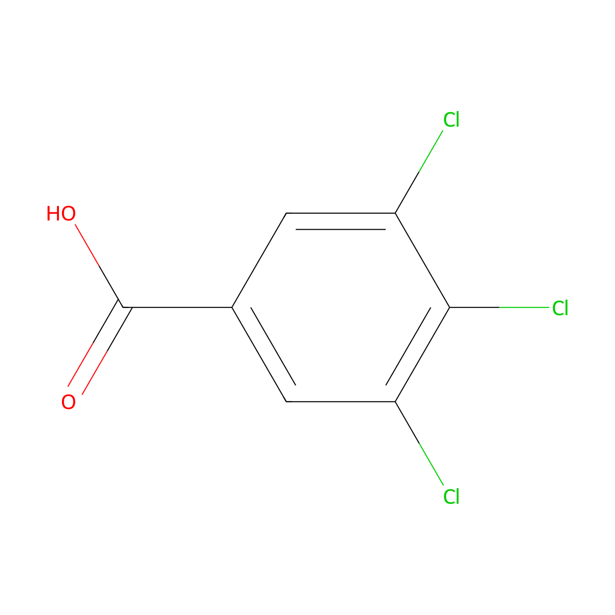 3,4,5-Trichlorobenzoic acid molecular structure, CAS 51-39-8