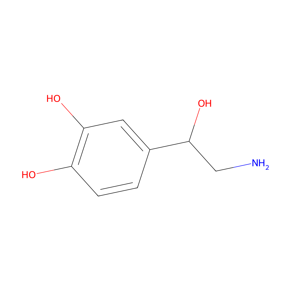 Norepinephrine molecular structure, CAS 51-41-2