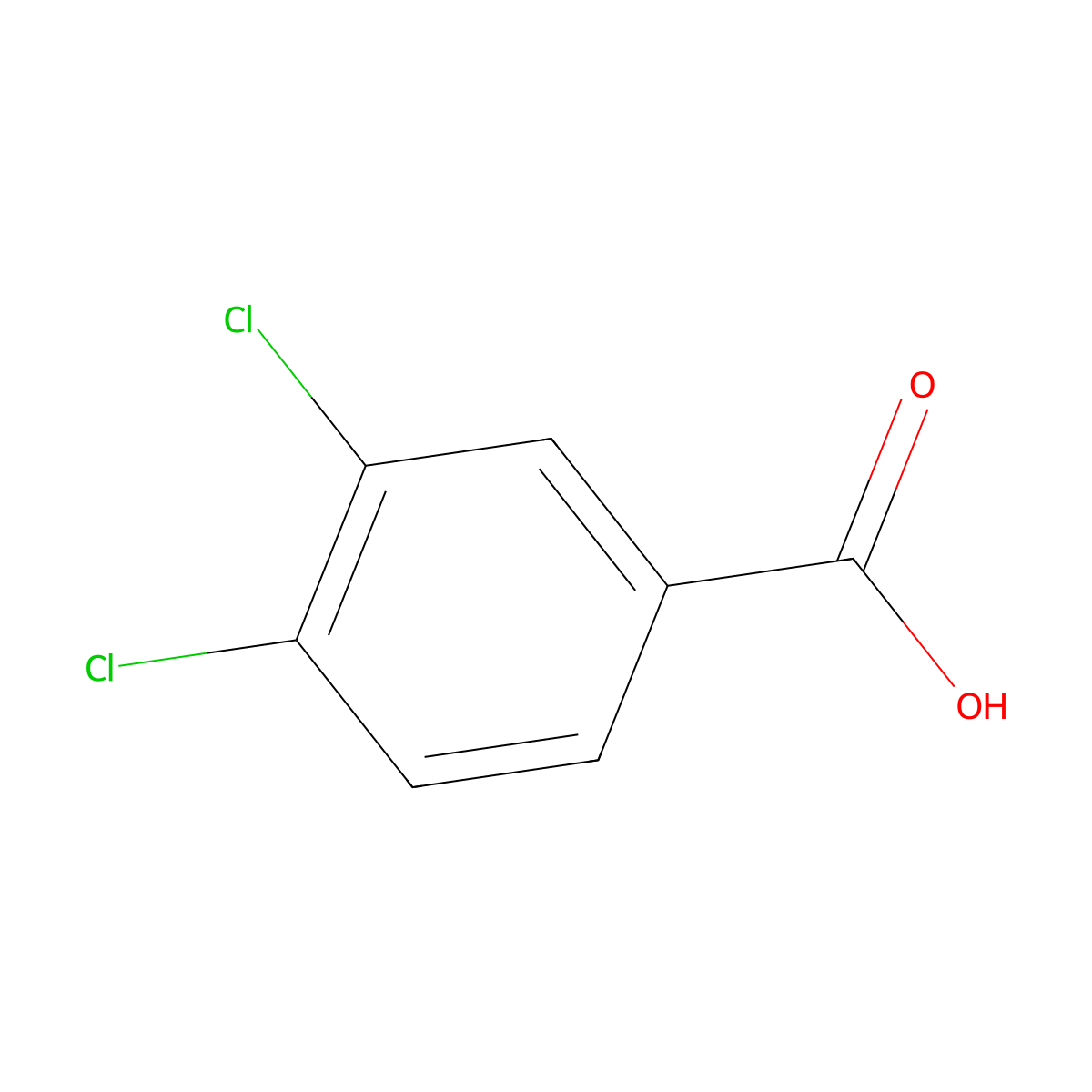 3,4-Dichlorobenzoic acid molecular structure, CAS 51-44-5