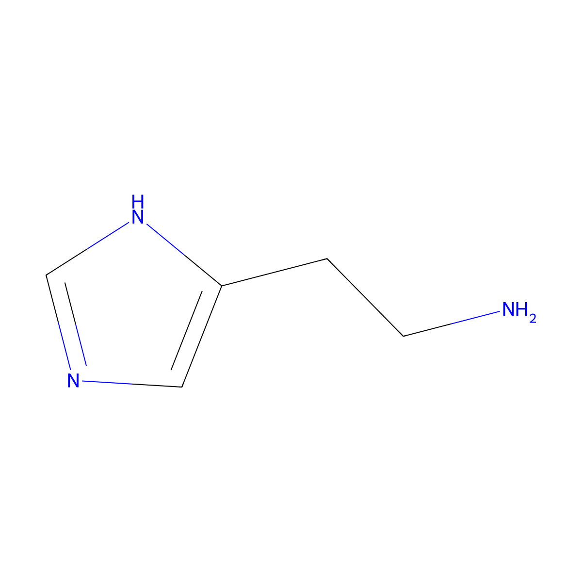 Histamine molecular structure, CAS 51-45-6