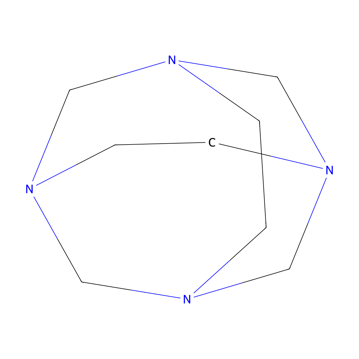 1,3,6,8-Tetraazatricyclo[4.4.1.13,8]dodecane molecular structure, CAS 51-46-7