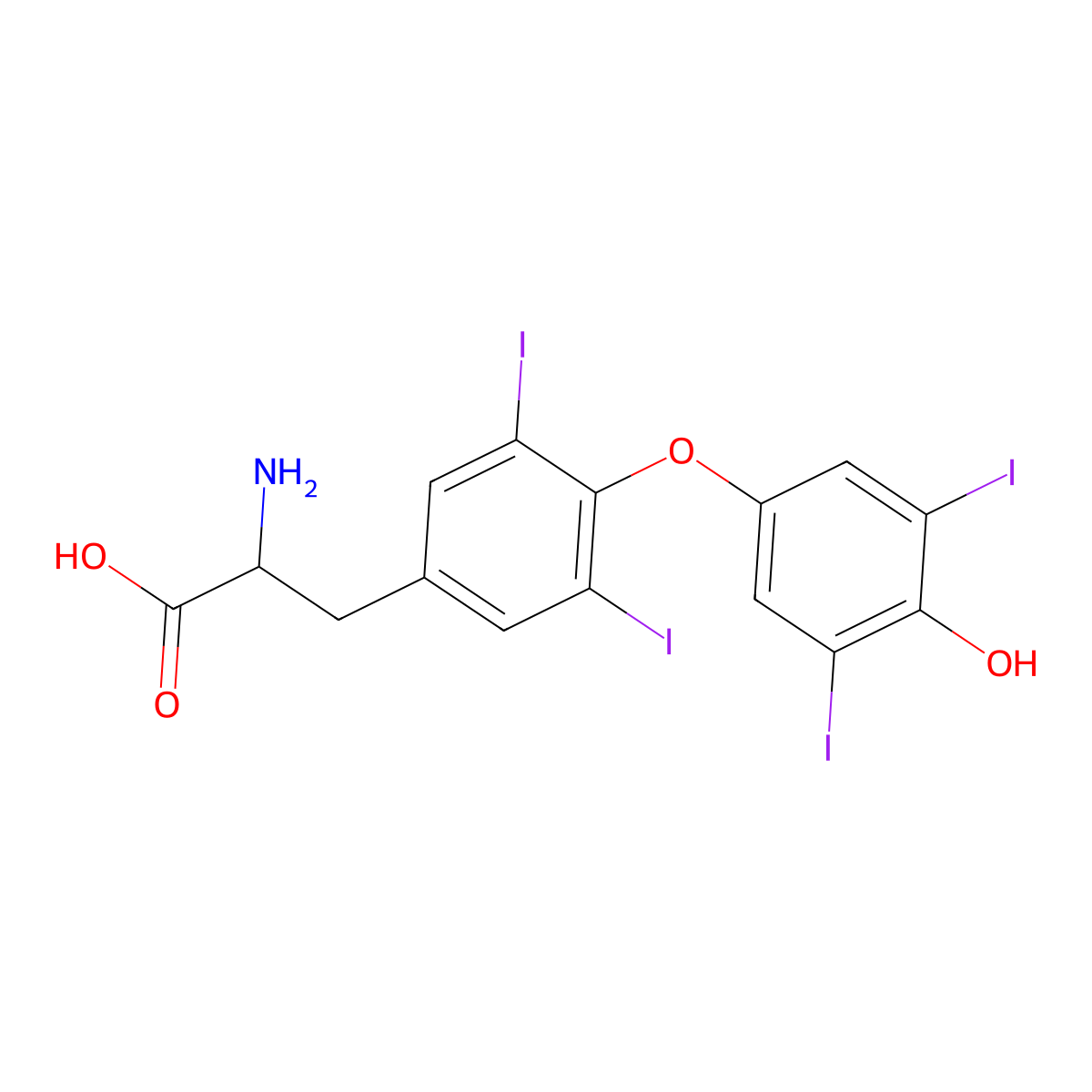 D-Thyroxine molecular structure, CAS 51-49-0