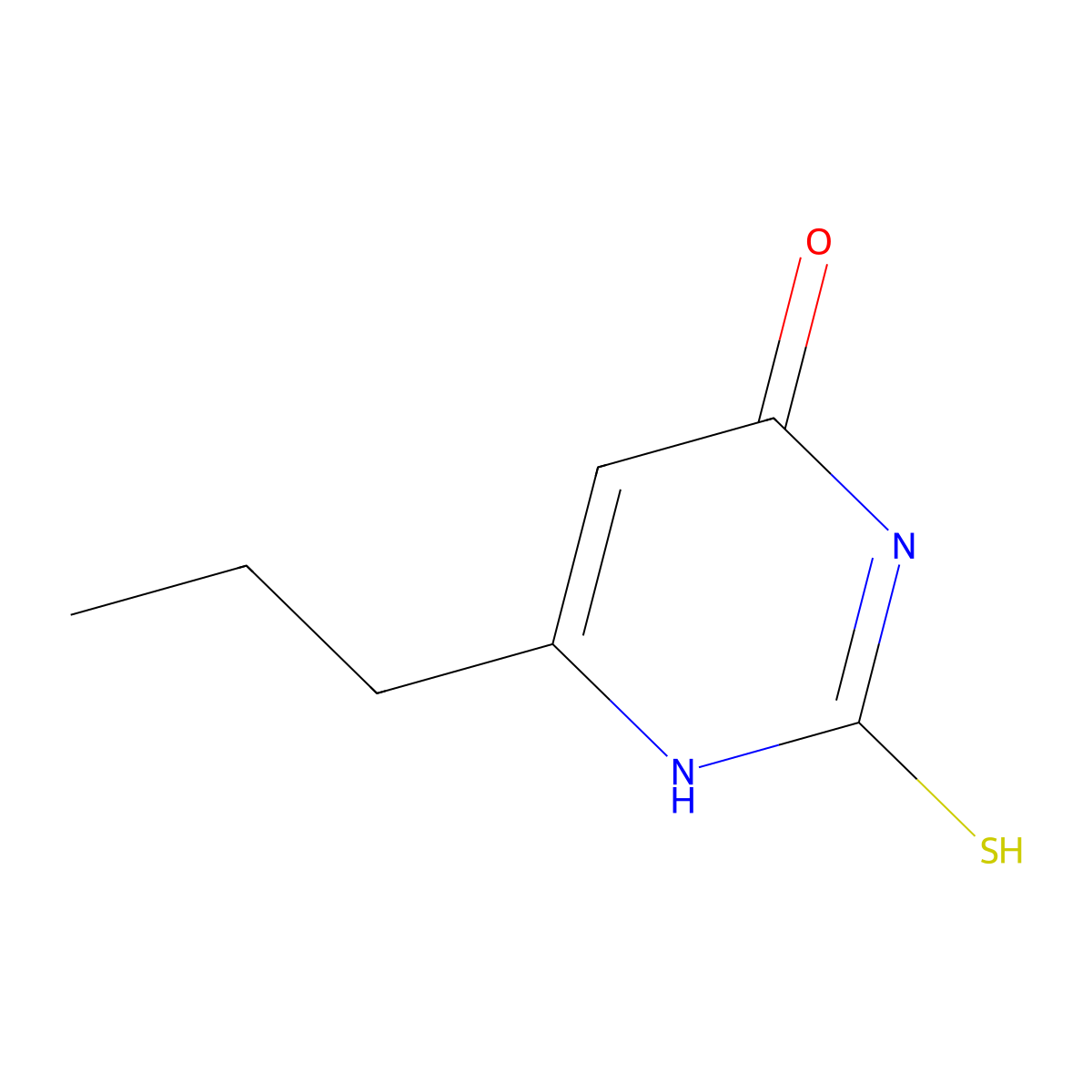6-propyl-2-sulfanyl-1H-pyrimidin-4-one molecular structure, CAS 51-52-5