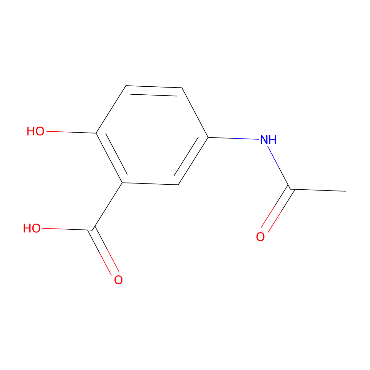 N-Acetyl-5-Aminosalicylic Acid molecular structure, CAS 51-59-2
