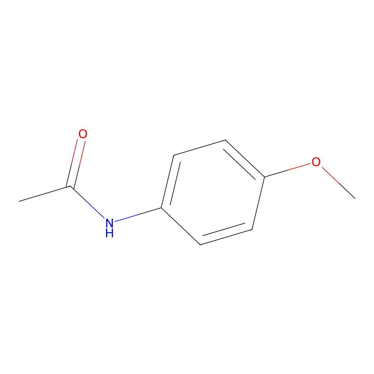 N-(4-Methoxyphenyl)Acetamide molecular structure, CAS 51-66-1