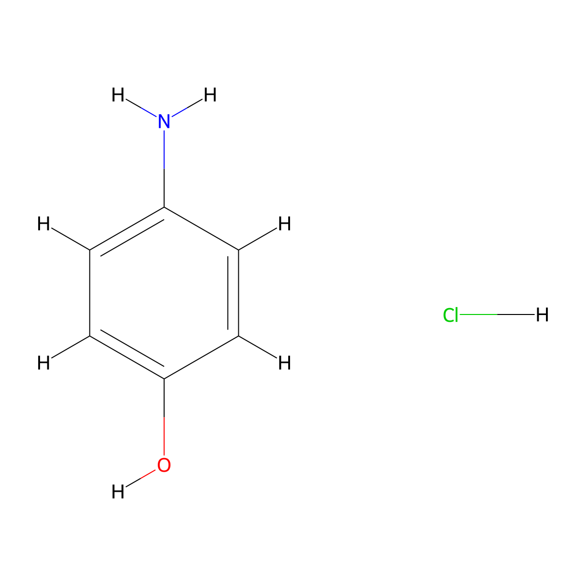 4-Aminophenol hydrochloride molecular structure, CAS 51-78-5