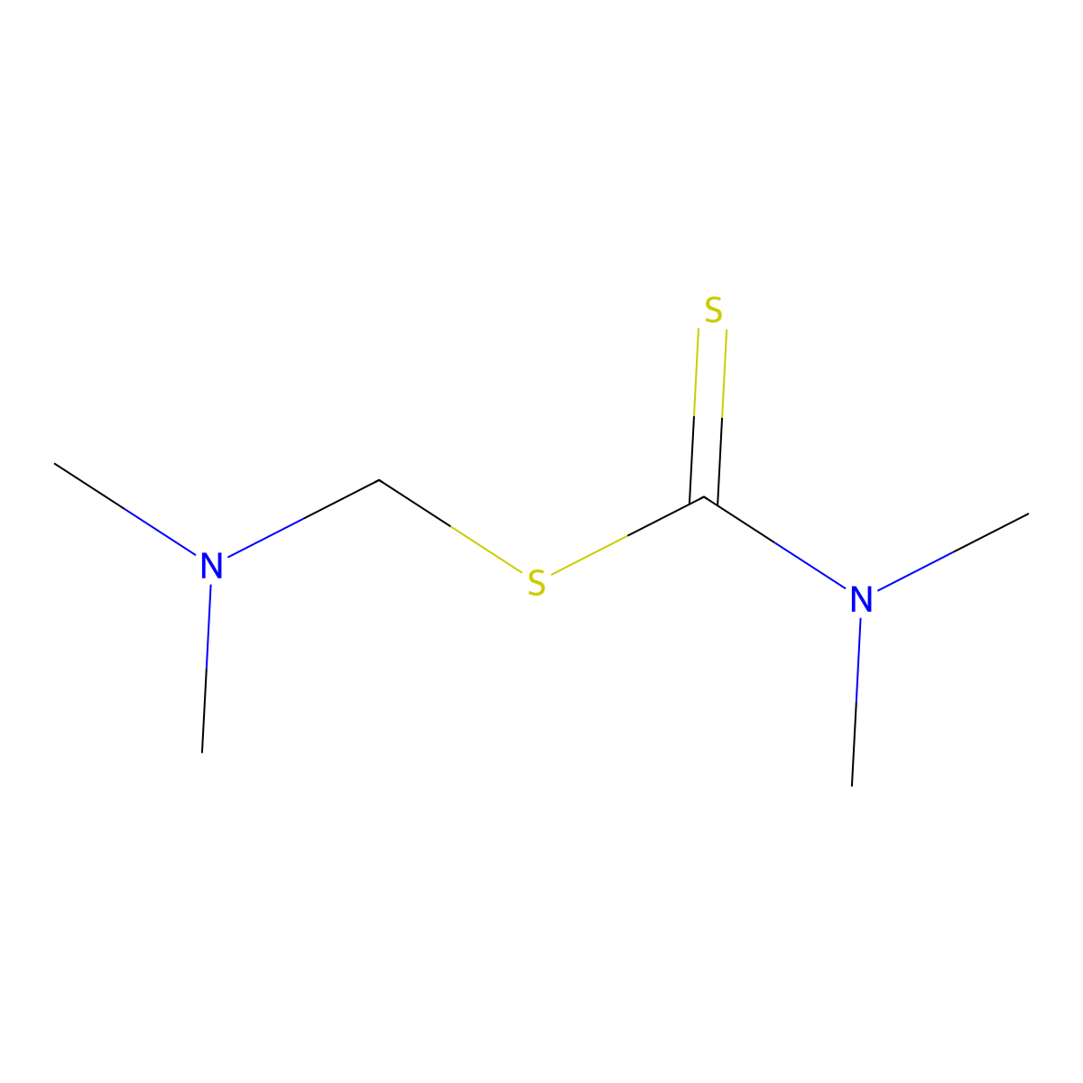 Dimethylaminomethyl N,N-dimethyldithiocarbamate molecular structure, CAS 51-82-1
