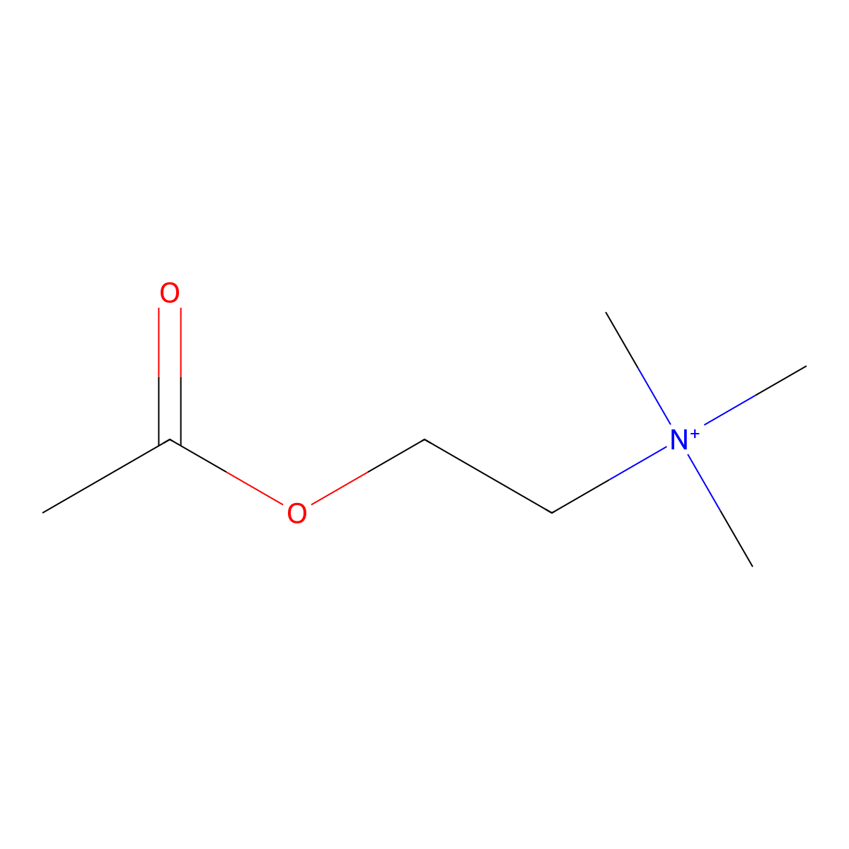 Acetylcholine molecular structure, CAS 51-84-3