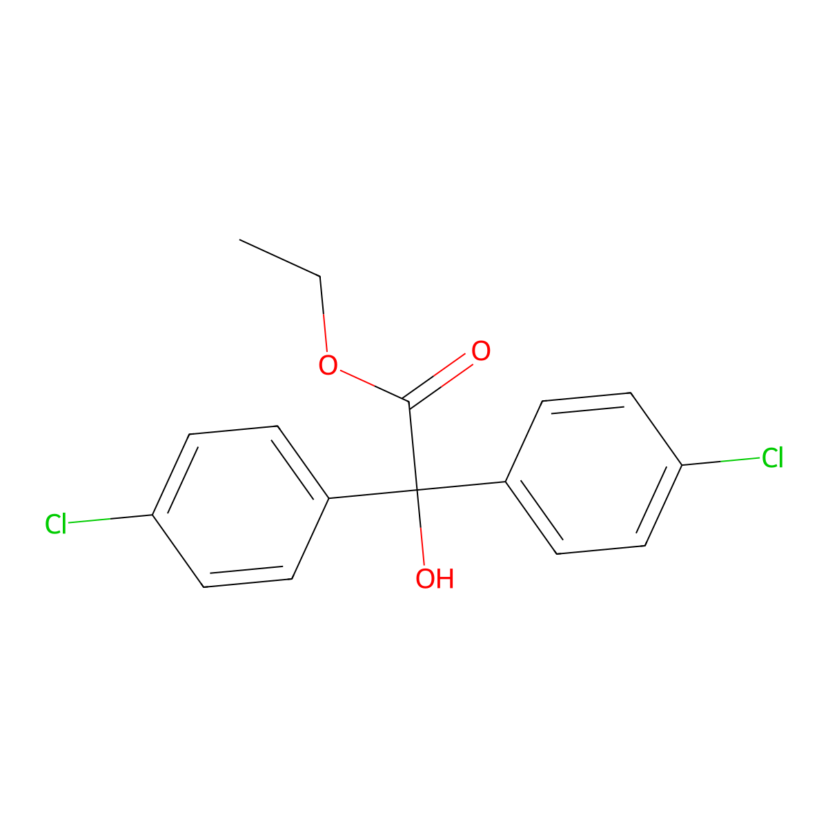 Chlorobenzilate molecular structure, CAS 510-15-6