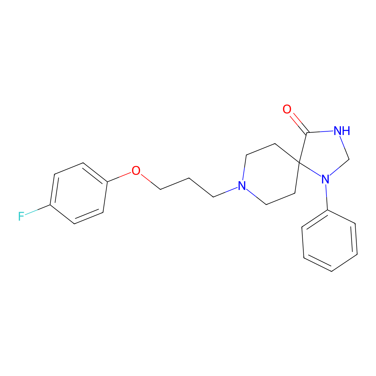 8-(3-(4-Fluorophenoxy)propyl)-1-phenyl-1,3,8-triazaspiro(4.5)decan-4-one molecular structure, CAS 510-74-7