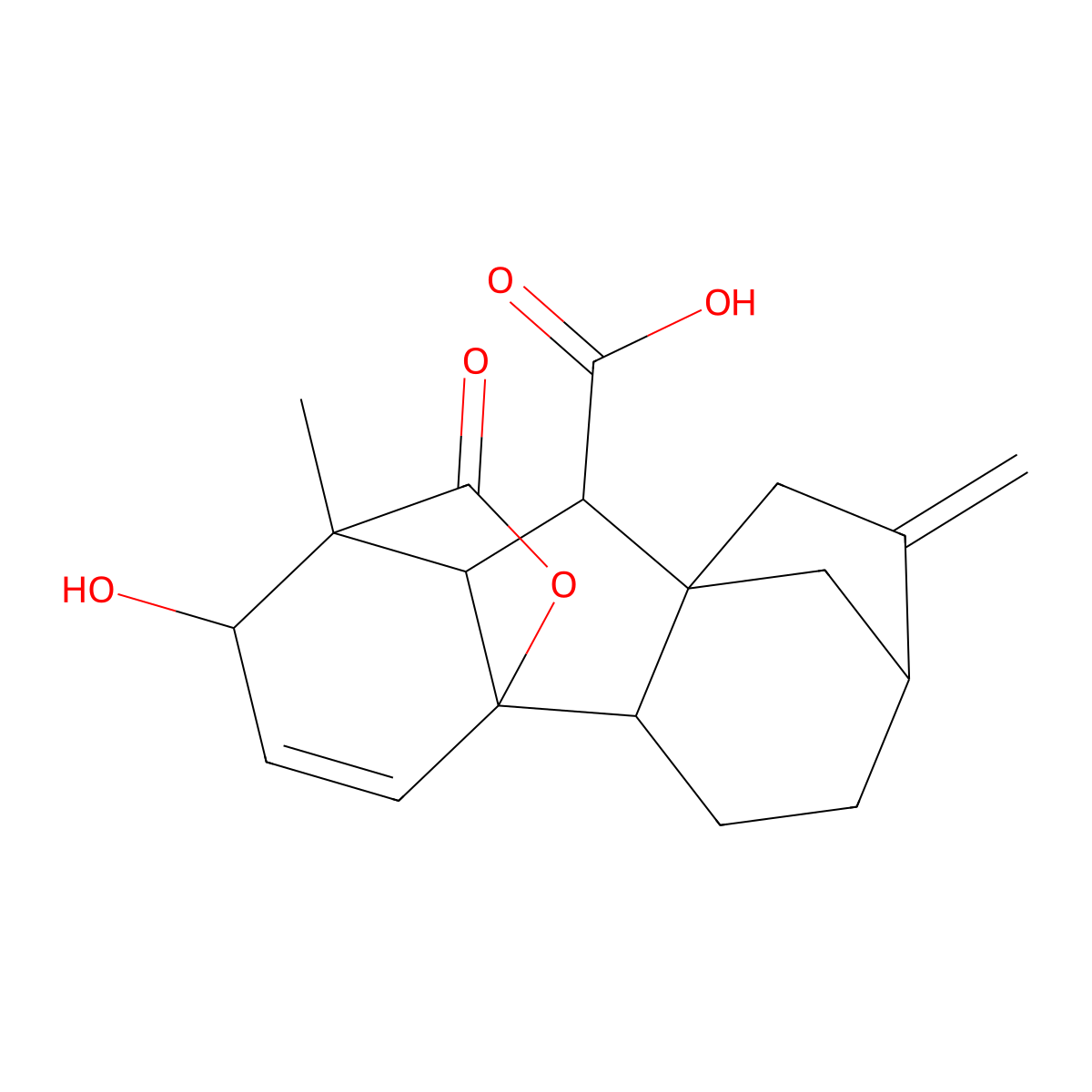 Gibberellin A7 molecular structure, CAS 510-75-8