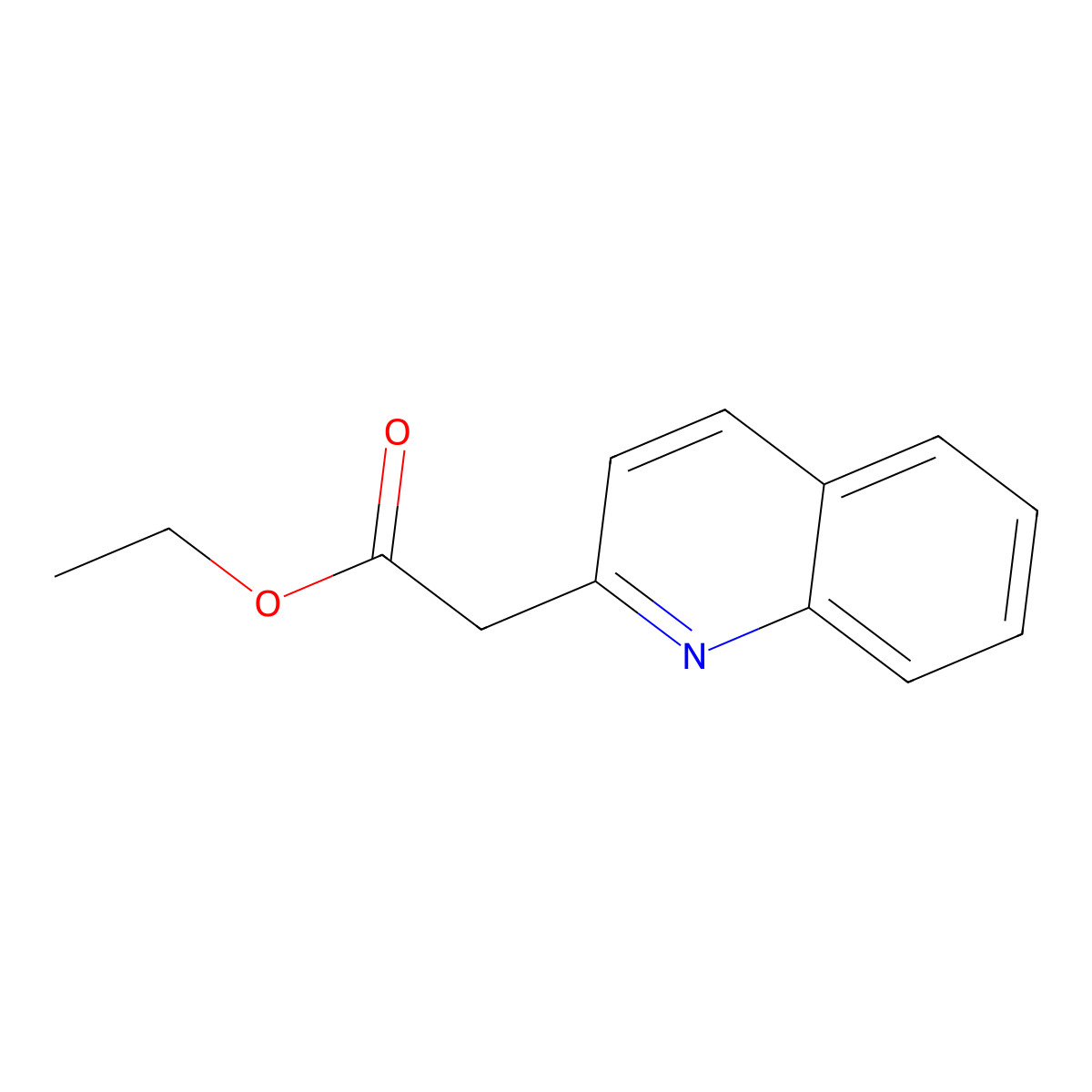 Ethyl (quinolin-2-yl)acetate molecular structure, CAS 5100-57-2